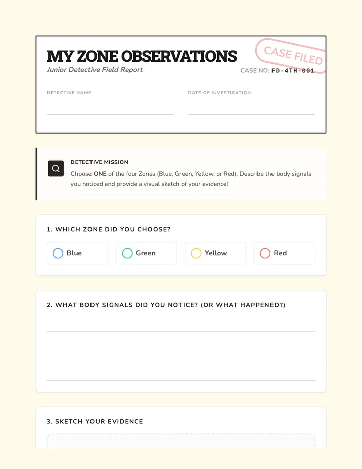 My Zone Observations Journal