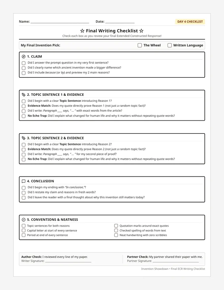 Final Writing Checklist