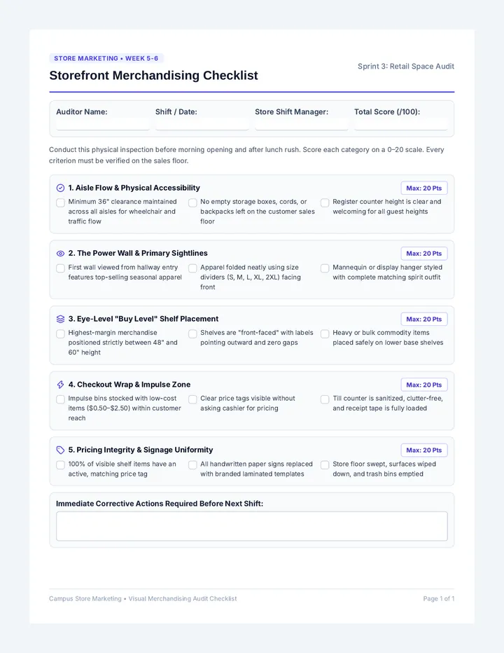 Storefront Merchandising Checklist