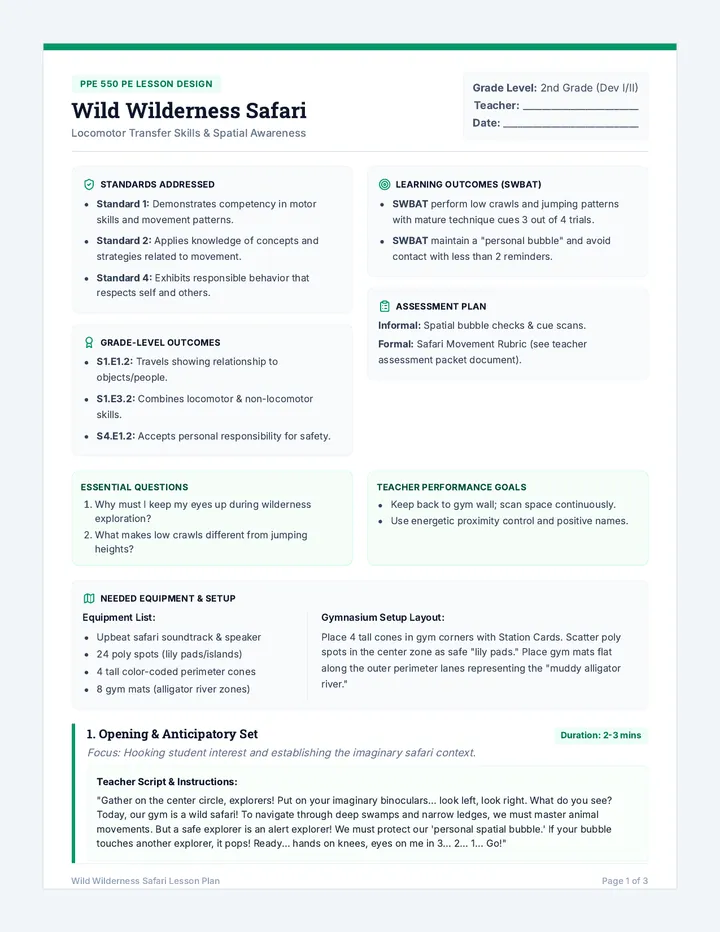 Wild Wilderness Lesson Plan