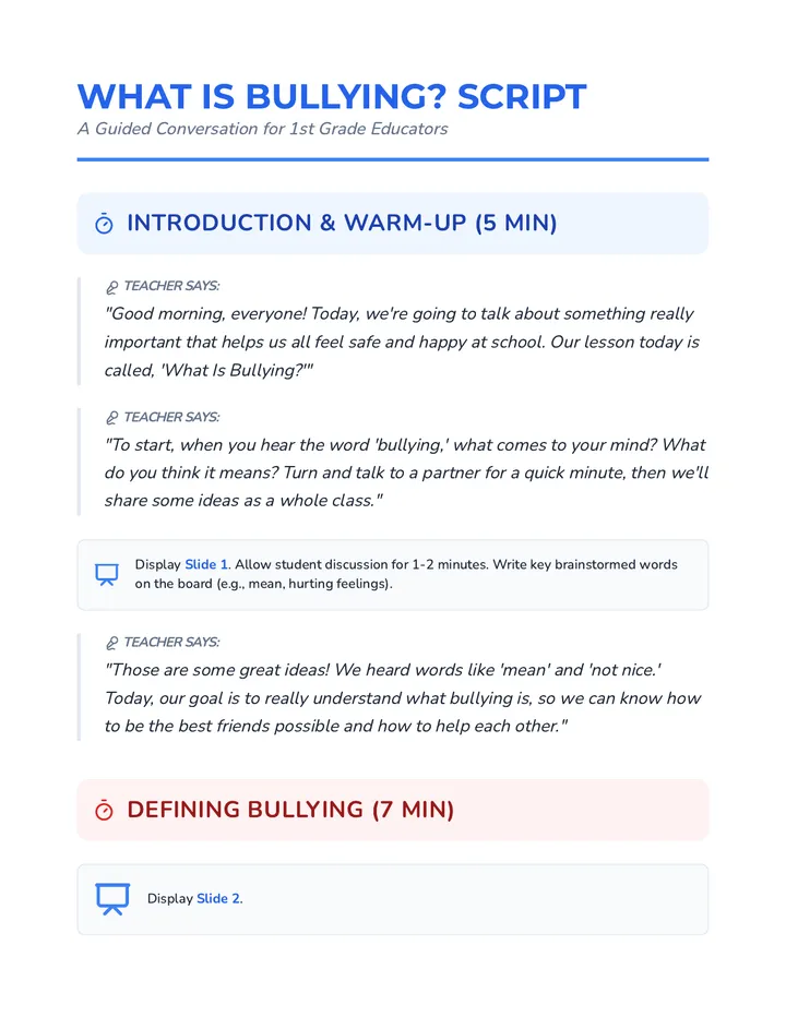 What Is Bullying Script