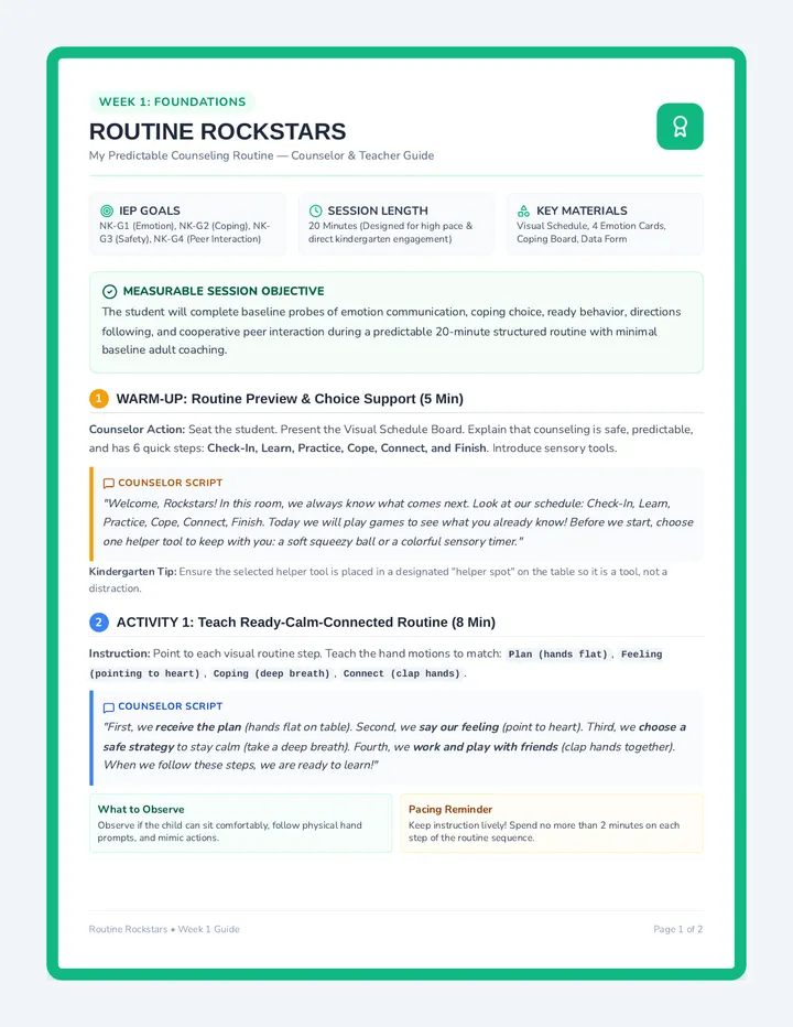 Routine Rockstars Teacher Guide