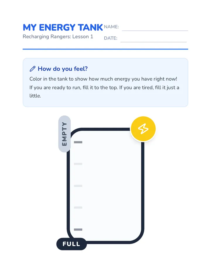 Energy Gauge Worksheet