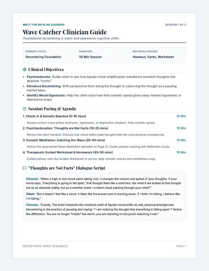 Wave Catcher Clinician Guide