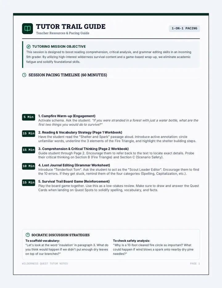 Trail Guide Teacher Notes
