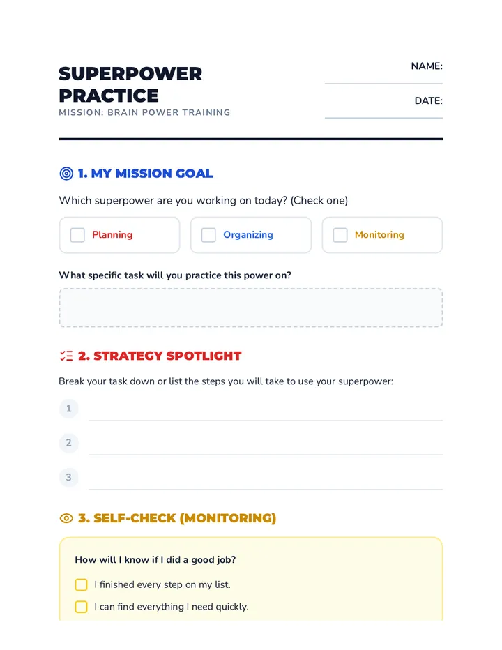 Superpower Practice Sheet