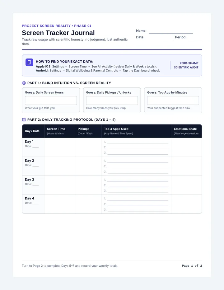 Screen Tracker Journal