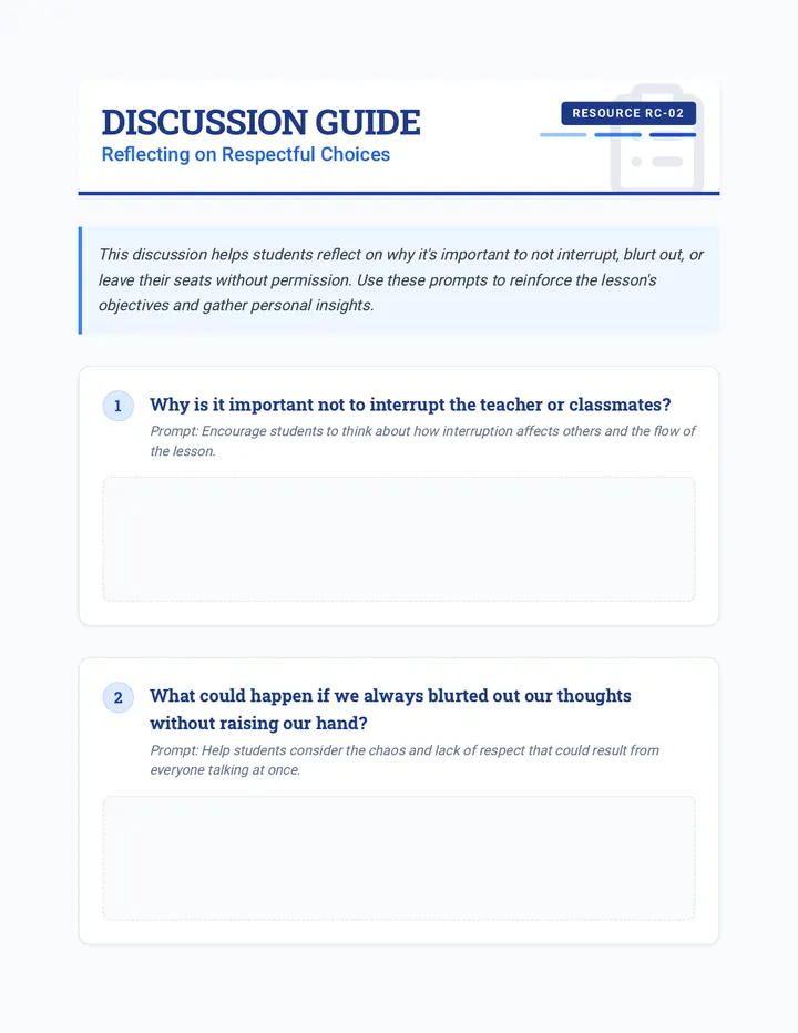 Respectful Behavior Discussion Guide