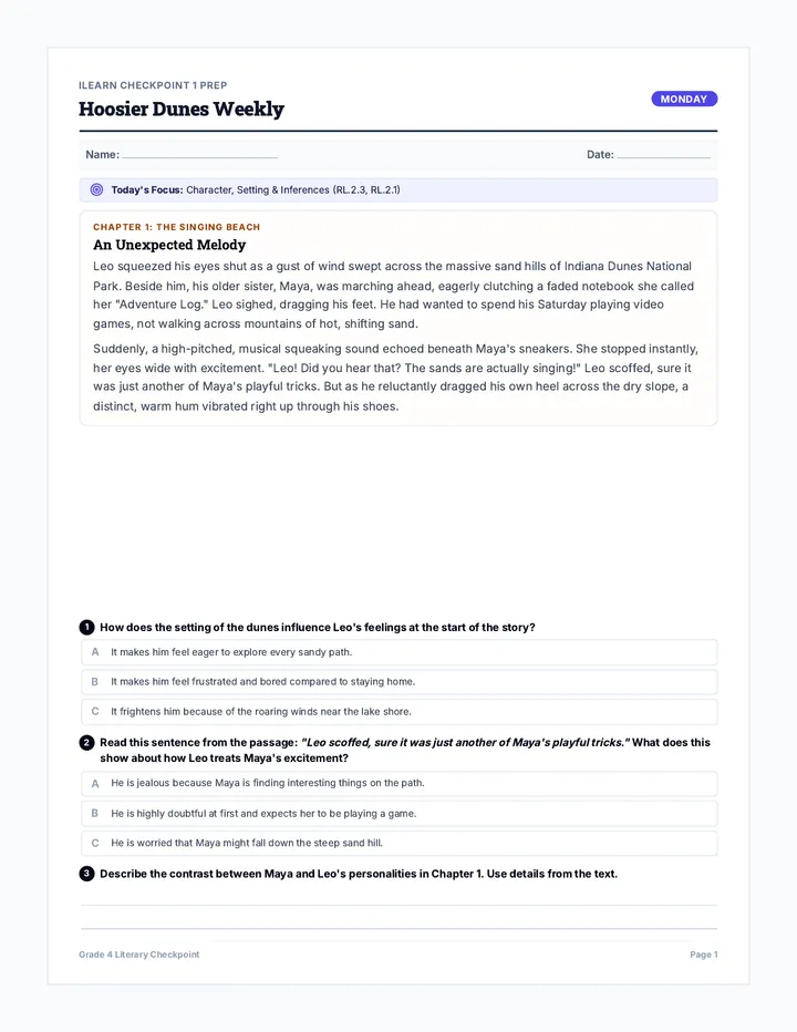 Dunes Checkpoint Student Booklet