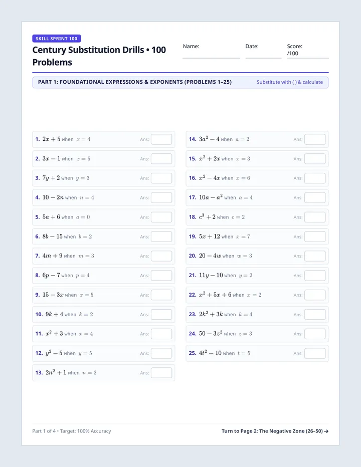 Century Swap Worksheet