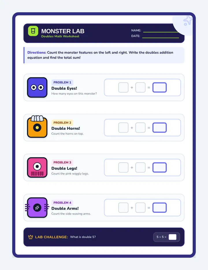Monster Lab Worksheet