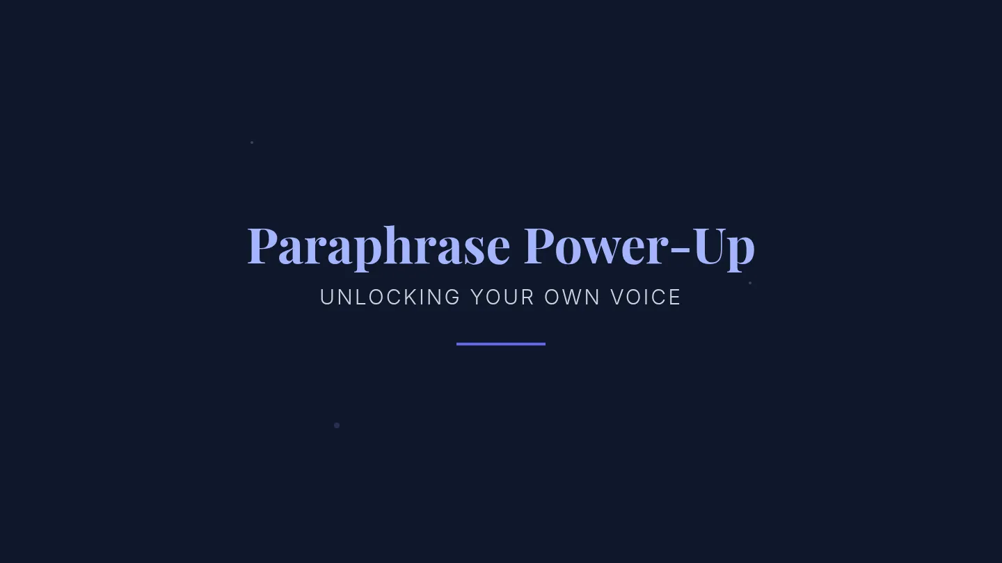 Paraphrase Power Up Slide Deck