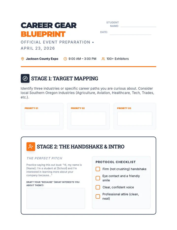 Career Gear Blueprint Worksheet