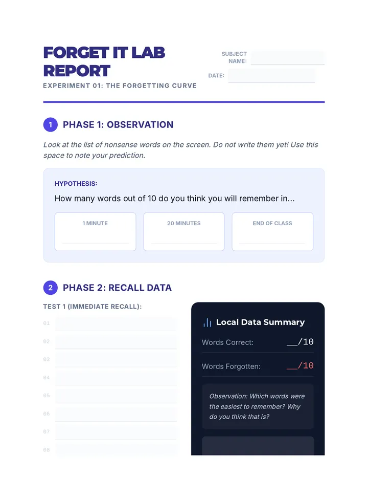 Forget It Lab Report