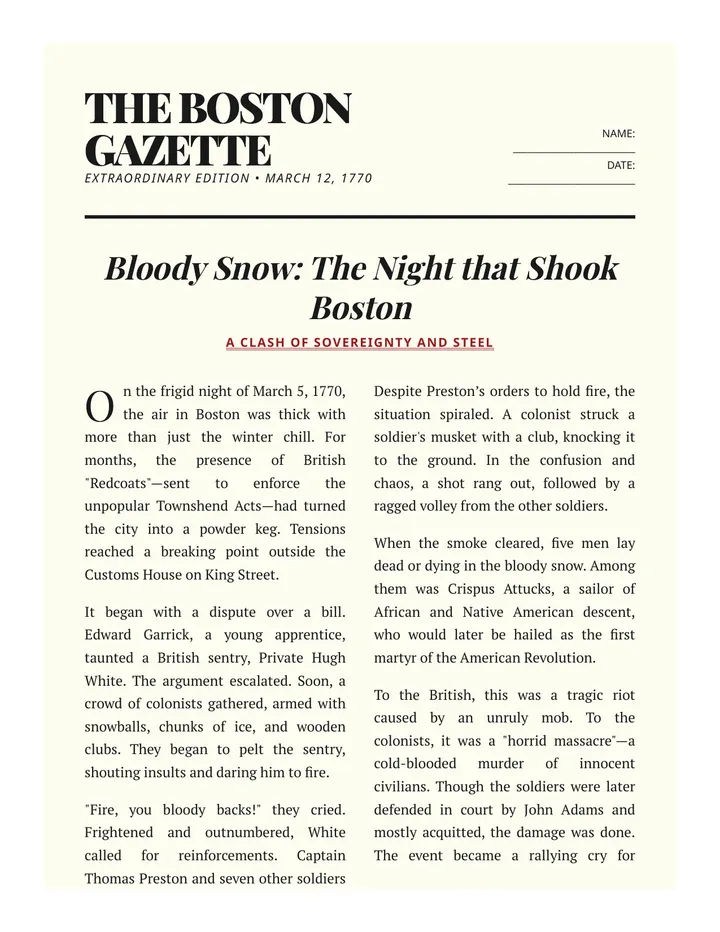 Bloody Snow Reading