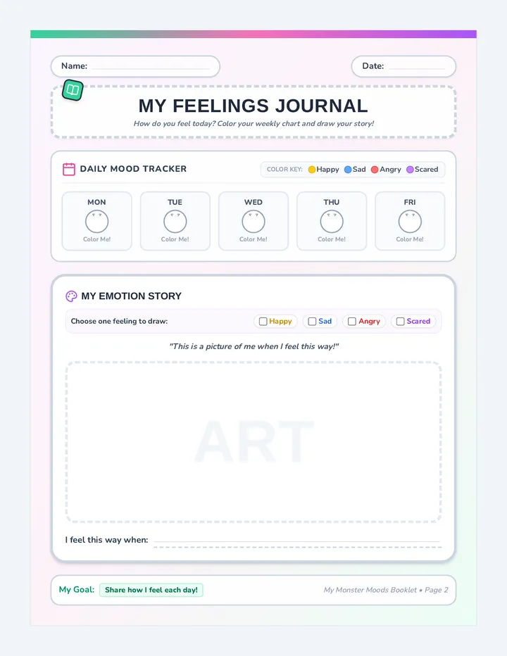 My Feelings Tracker Journal