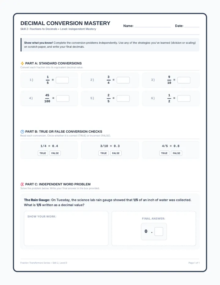 Decimal Conversion Mastery