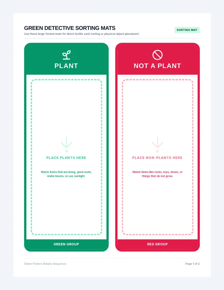 Green Detective Sorting Cards