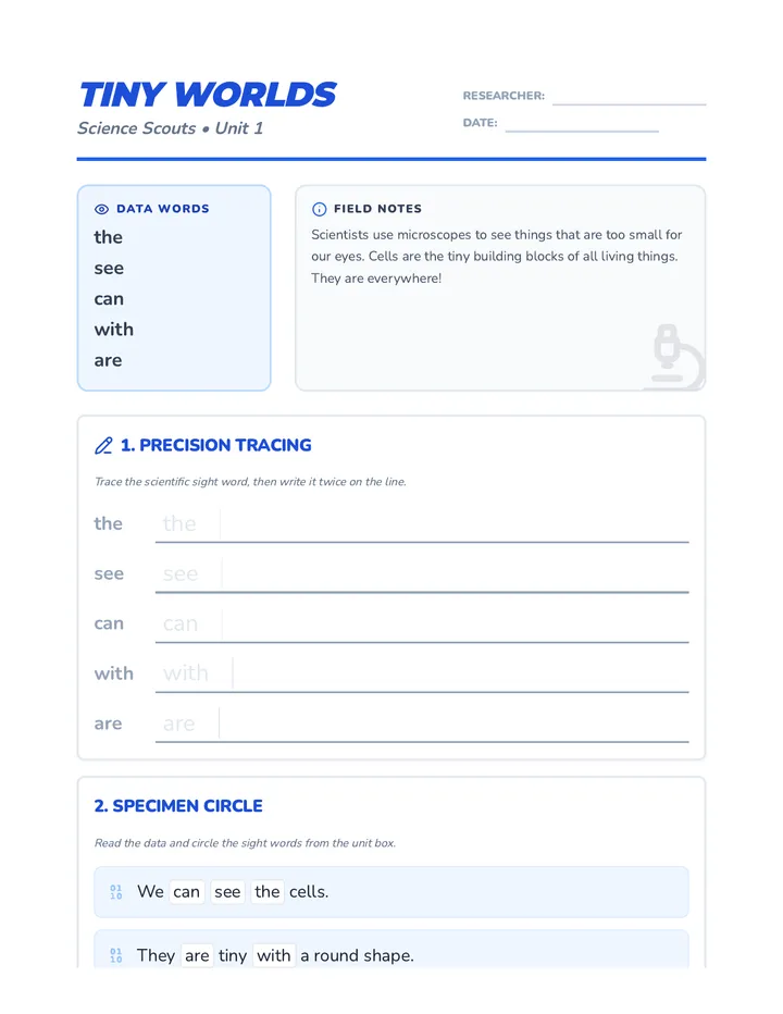 Science Scout Workbook Unit 1