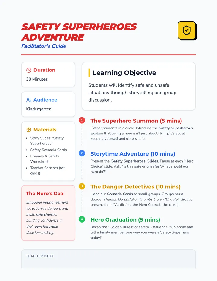 Safety Superheroes Lesson Plan