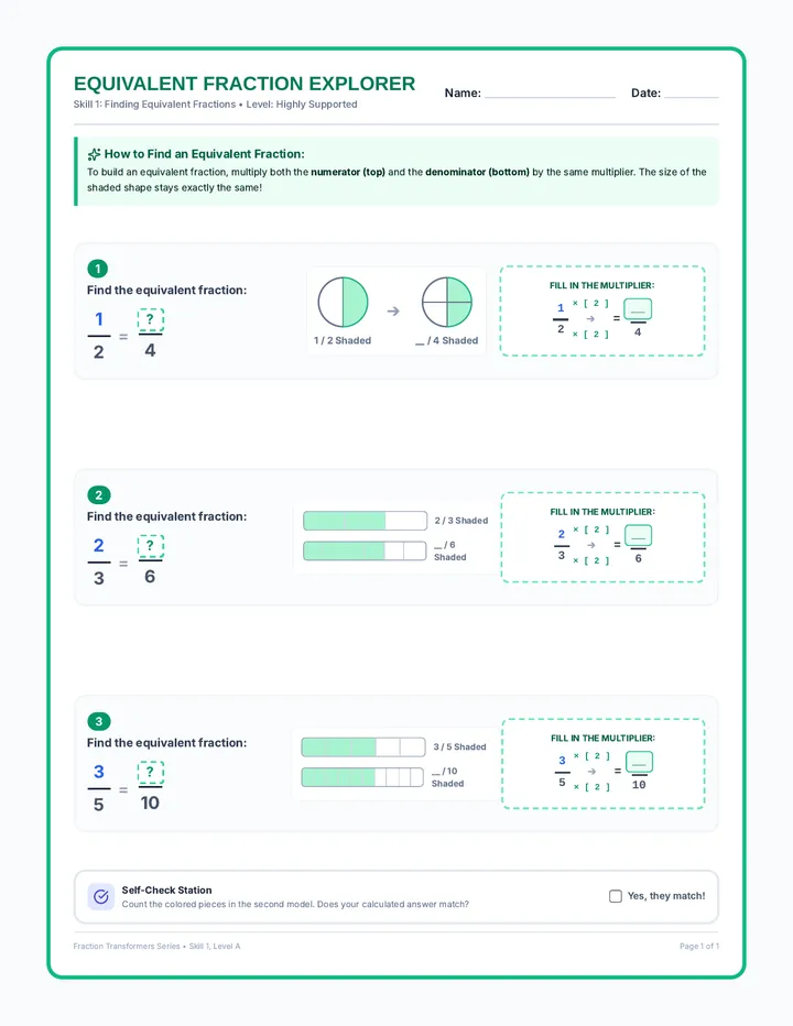 Equivalent Fraction Explorer