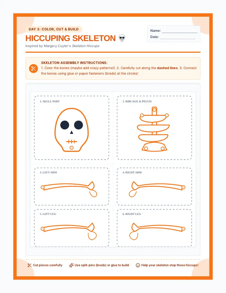 Skeleton Assembly Craft Sheet