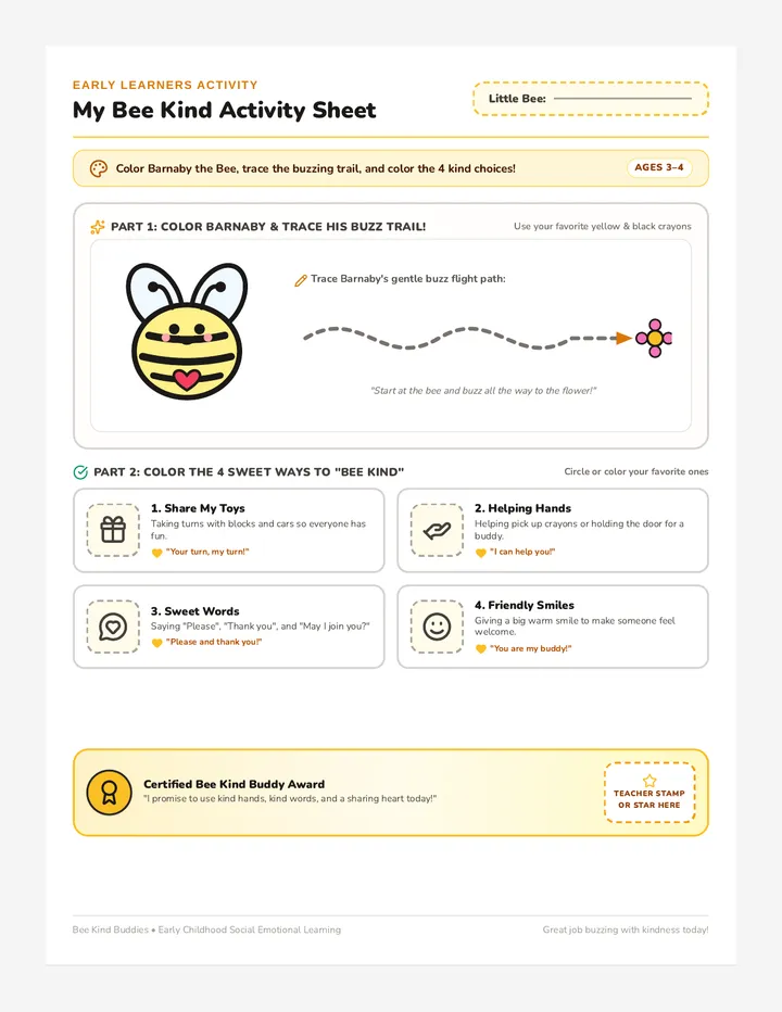 Kindness Hive Activity Sheet