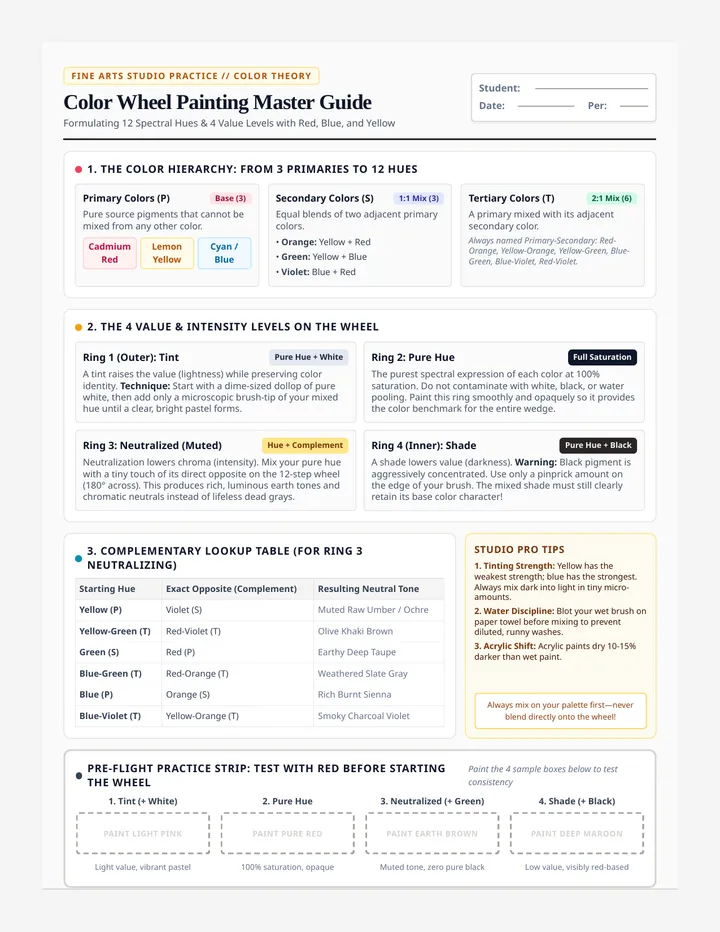Color Wheel Studio Worksheet