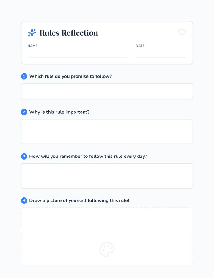 Rules Reflection Worksheet