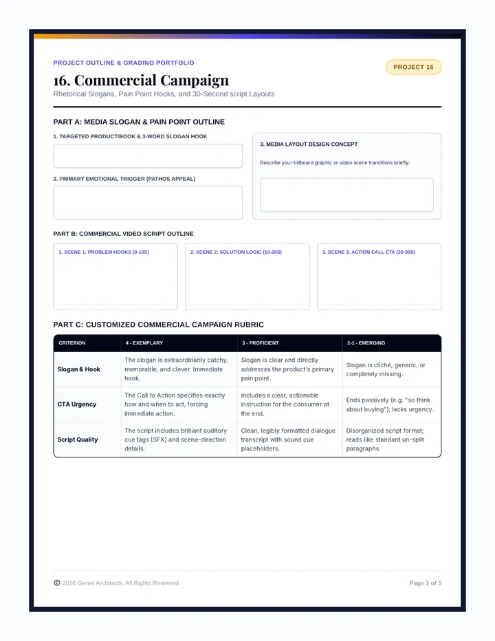 Persuasion Project Outlines and Rubrics