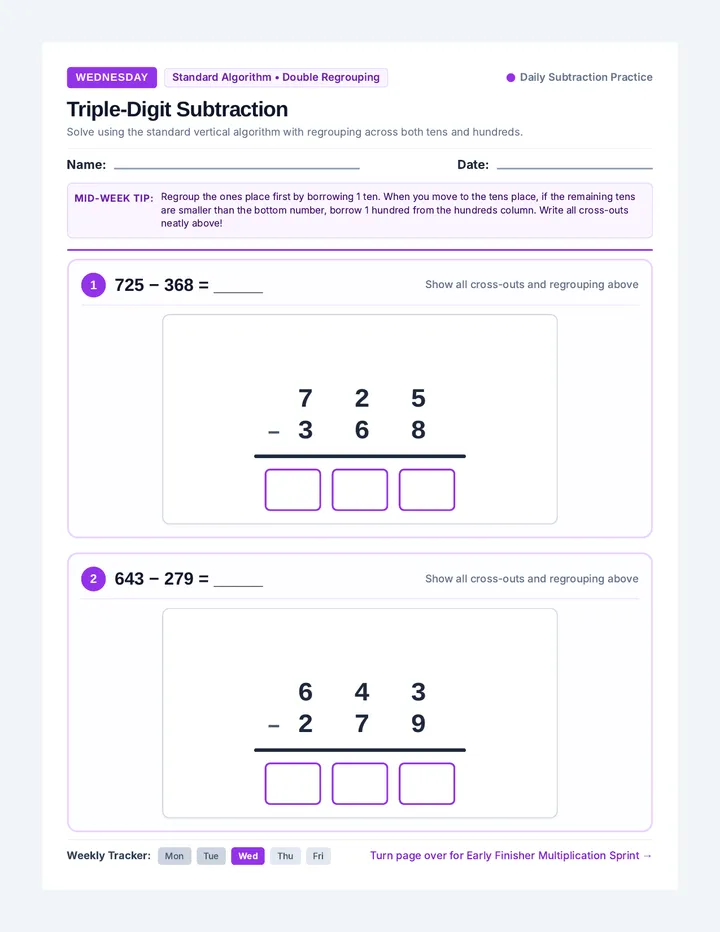 Wednesday Practice Worksheet