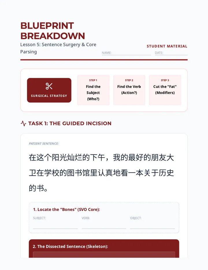 Blueprint Breakdown Sheet Worksheet