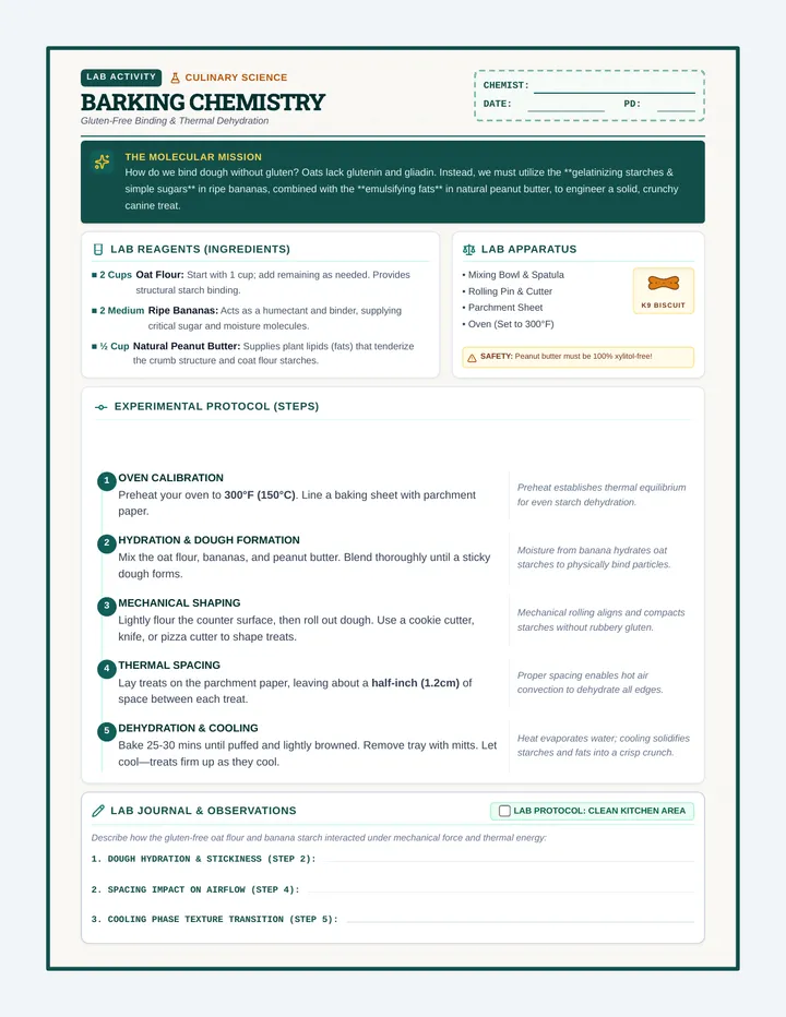 Barking Chemistry Recipe Sheet