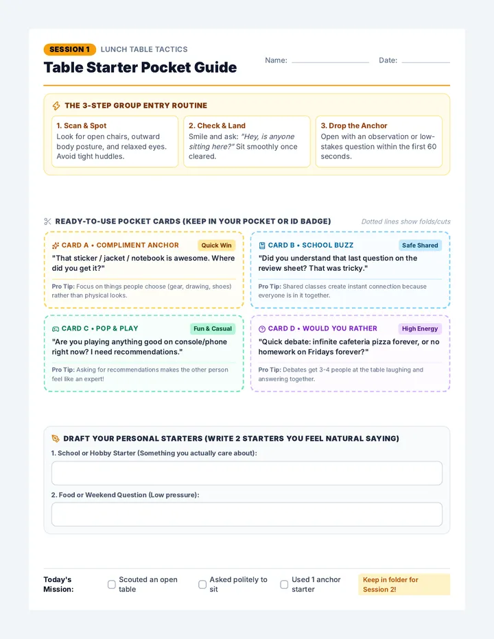 Table Starter Pocket Guide