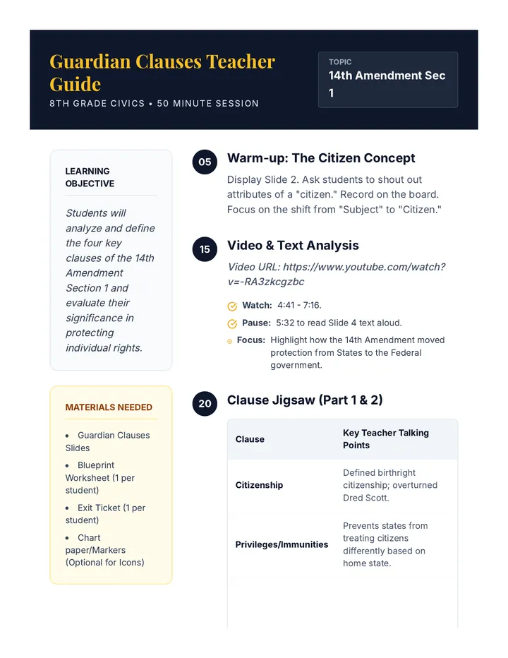 Guardian Clauses Teacher Guide