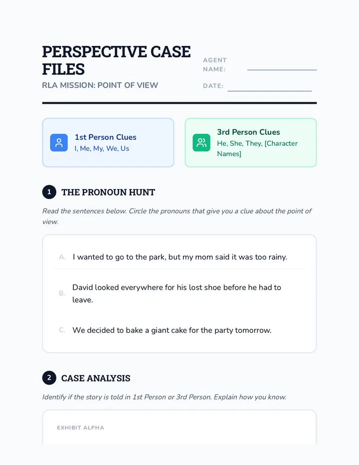 Perspective Case Files Worksheet