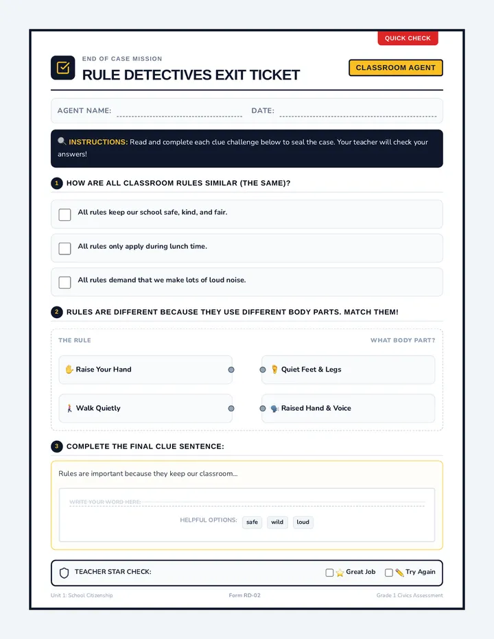 Rule Detectives Exit Ticket