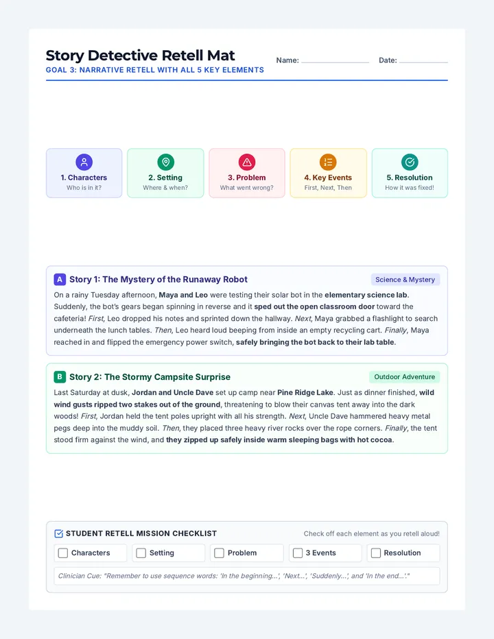 Story Retell and Syntax Handout