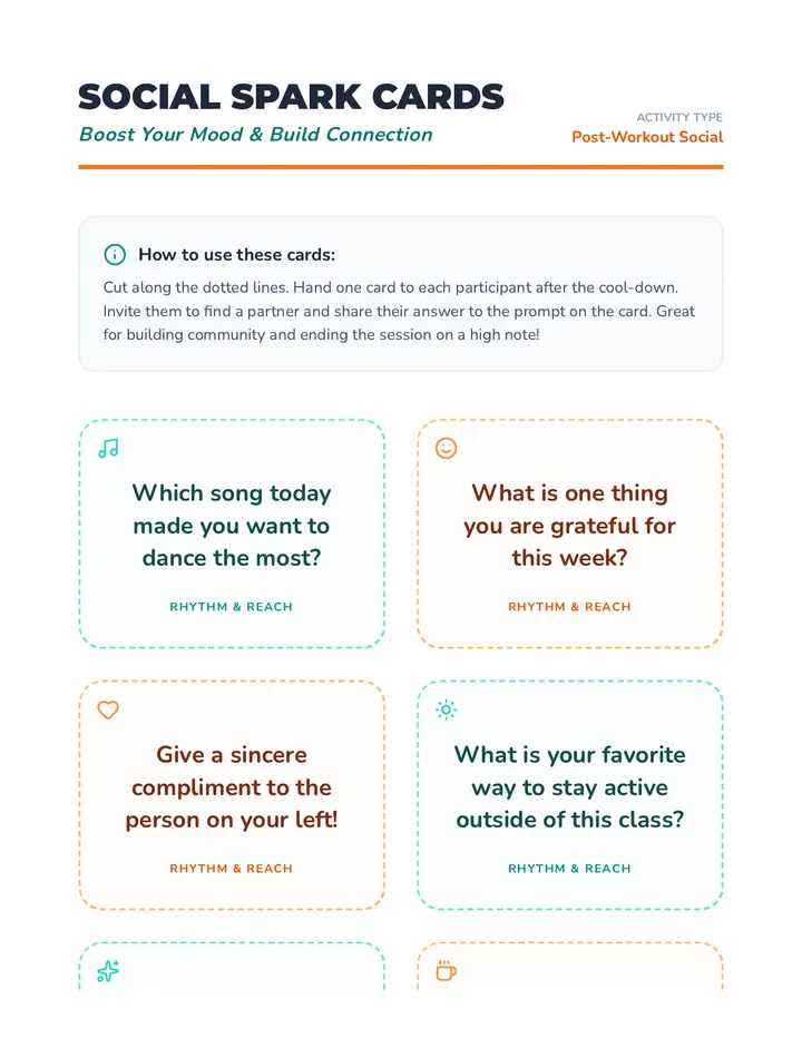 Social Spark Cards Activity