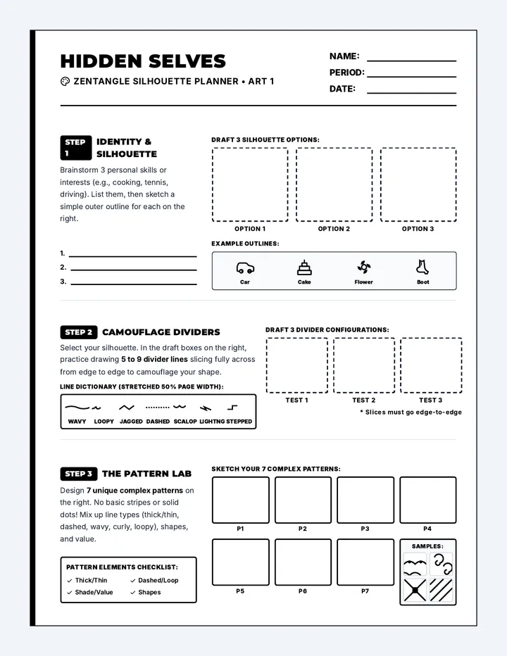 Hidden Selves Worksheet