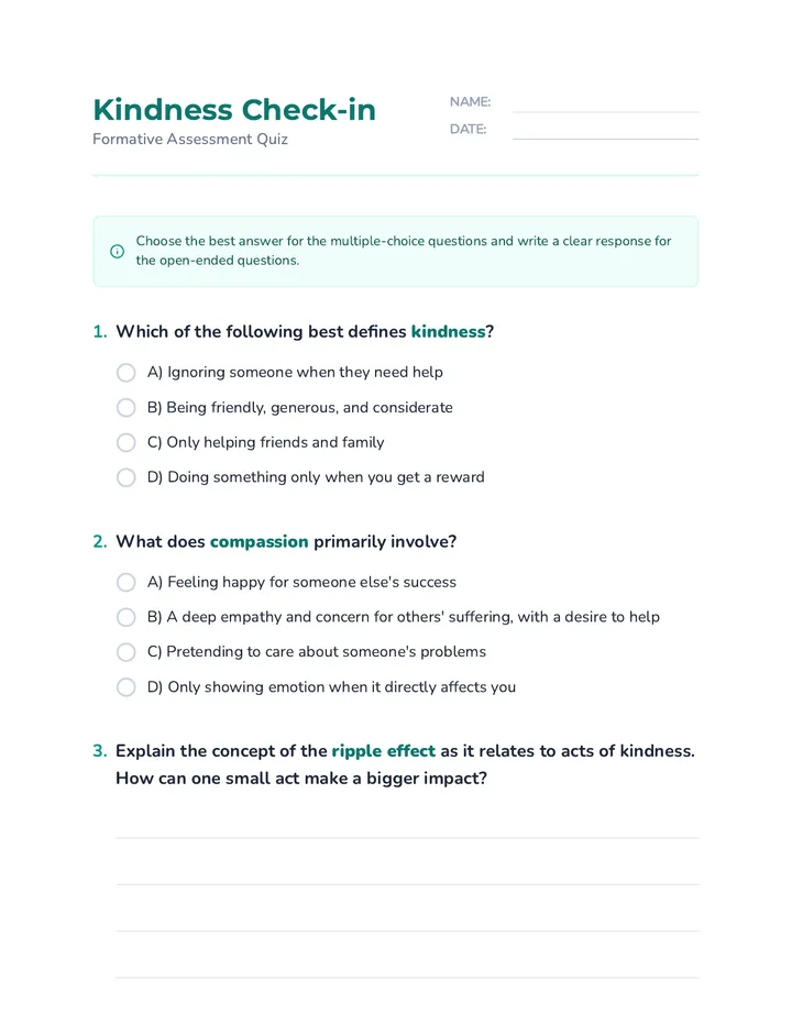 Kindness Check-in Quiz