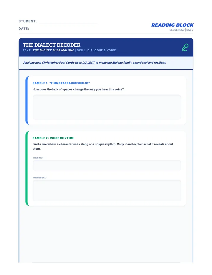 Day 7 Dialect Decoder Activity