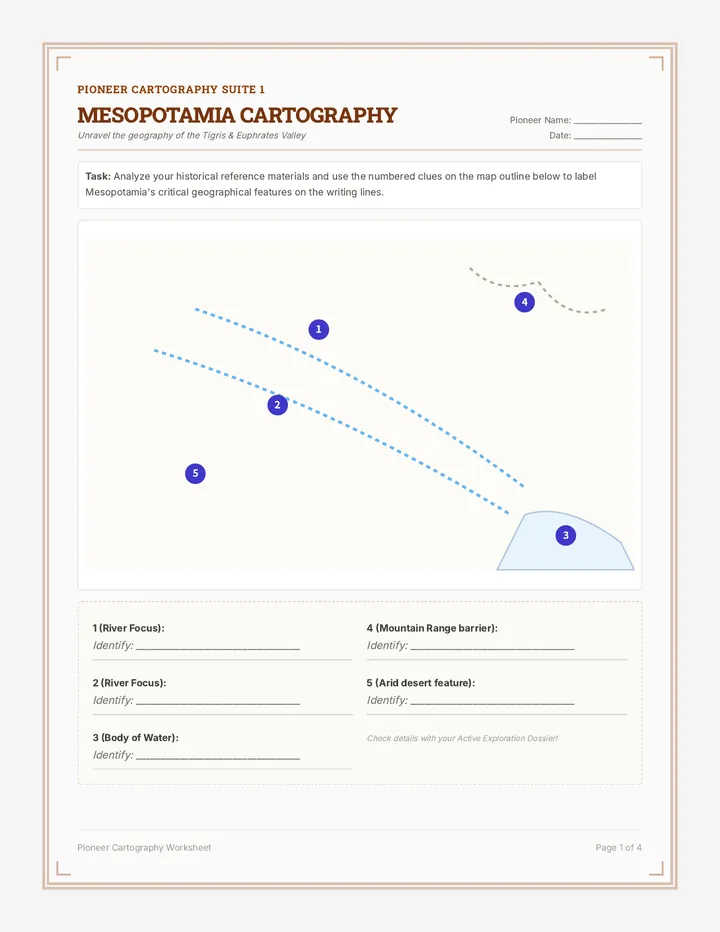 Pioneer Cartography Worksheet
