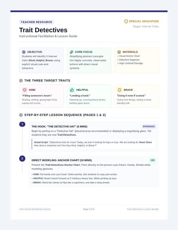 Trait Detectives Teacher Guide