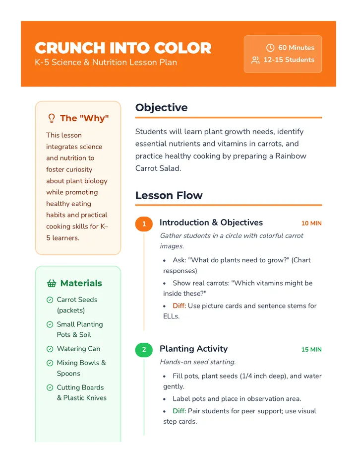 Crunch Into Color Lesson Plan Document
