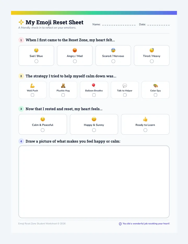 Emoji Reflection Worksheet