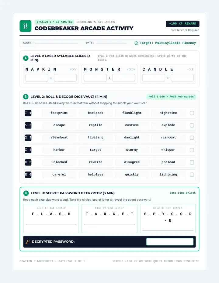 Codebreaker Arcade Activity