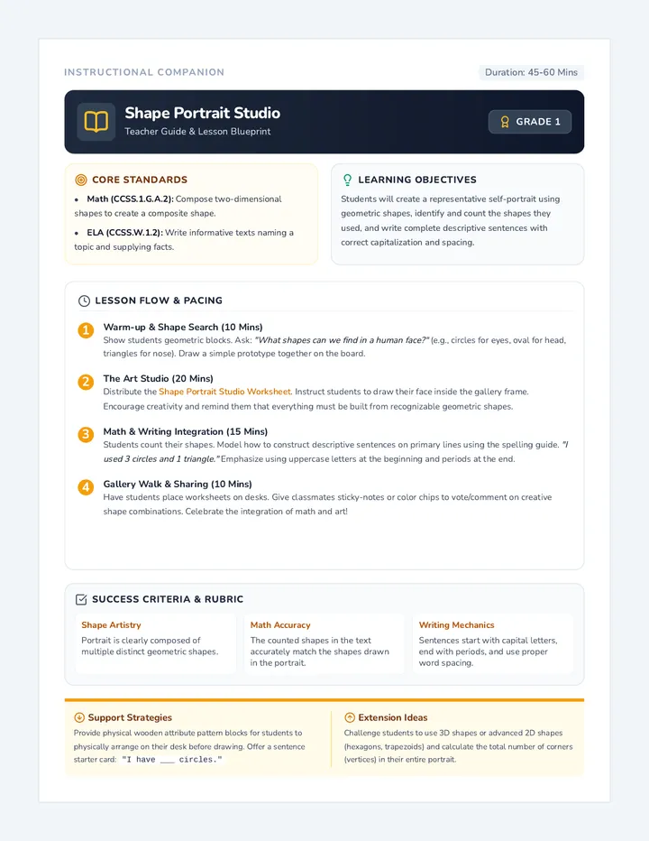 Shape Portrait Studio Teacher Guide