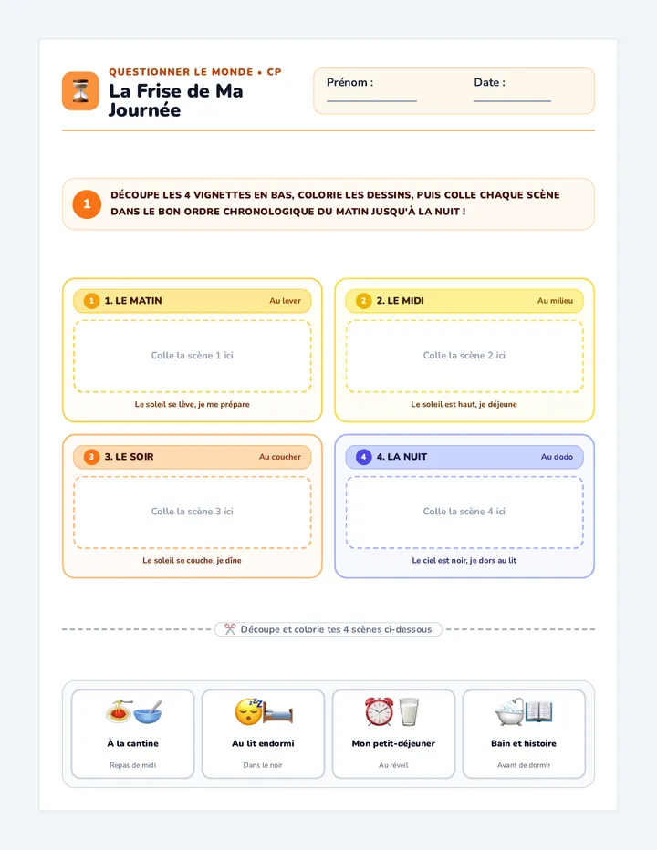 Chrono Journée Fiche Découpage