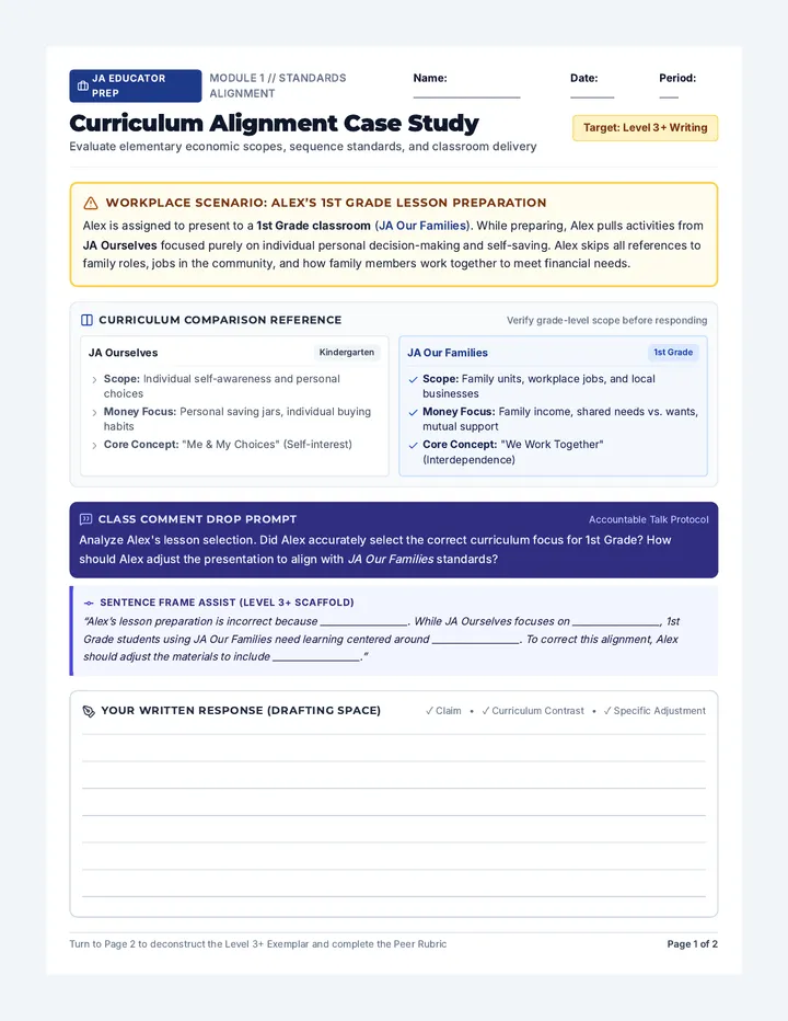 Curriculum Alignment Case Handout